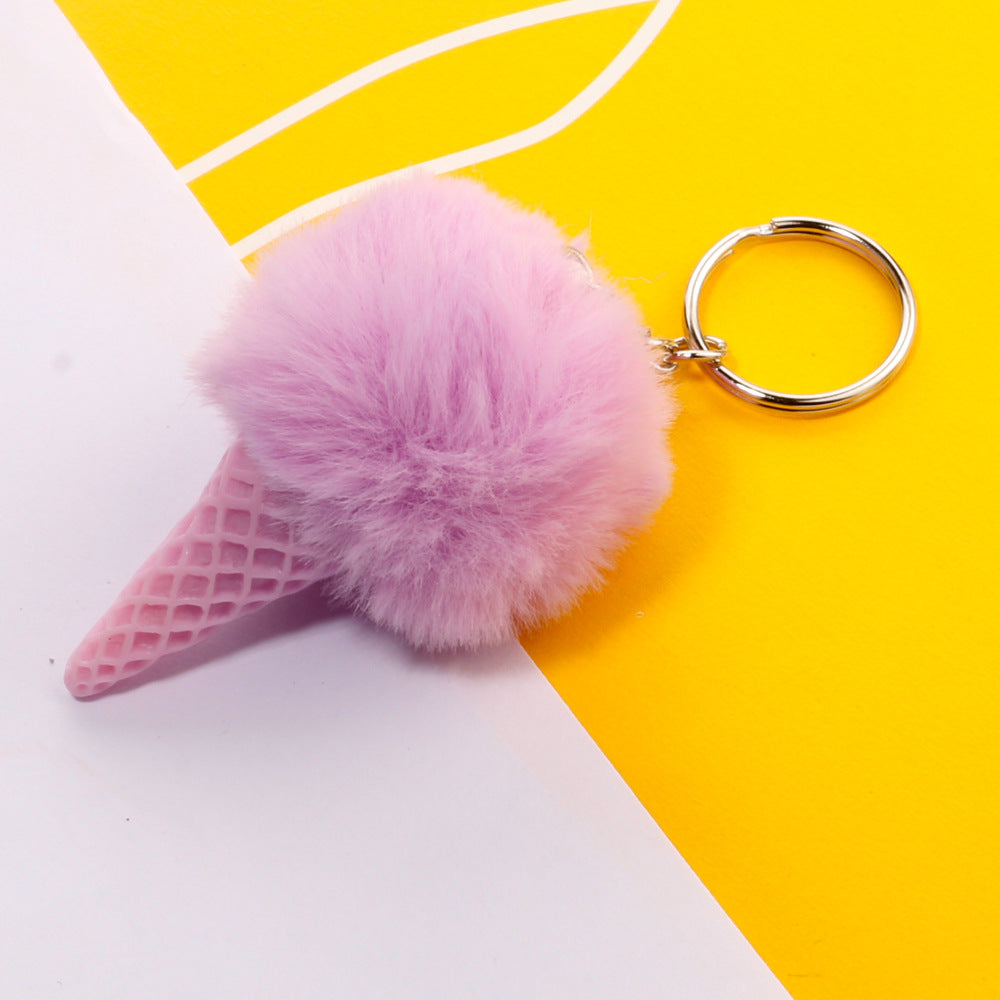 Wholesale Ice Cream Ball Simulation Ice Cream Cone Bag Keychains